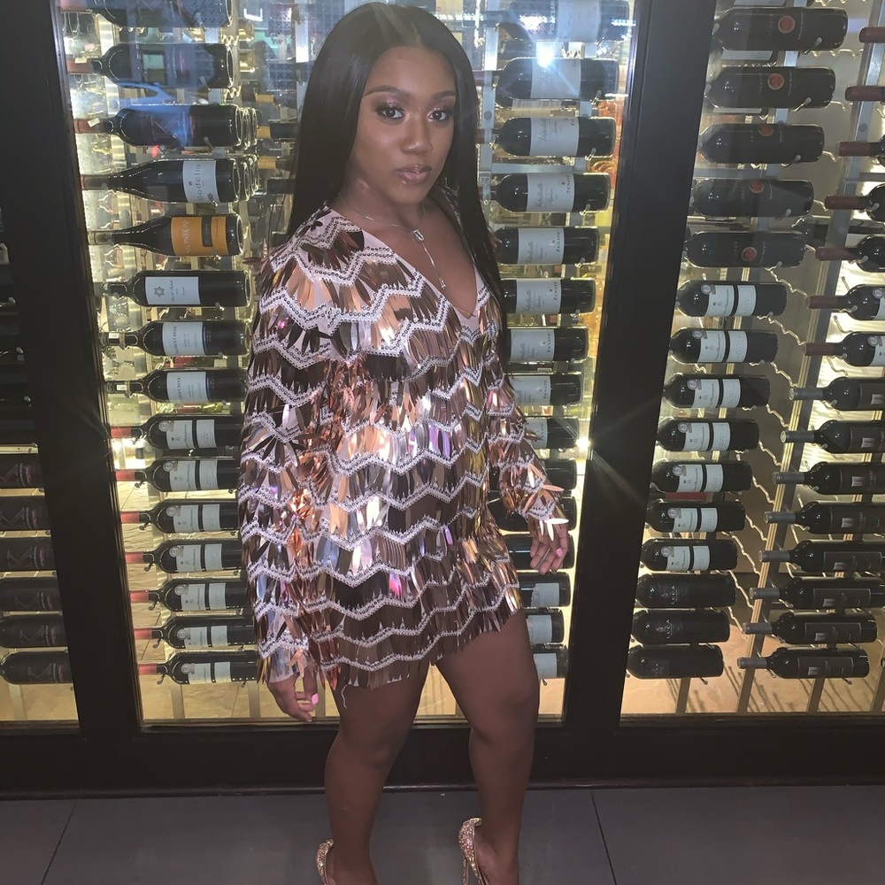 Glammed up Sequin dress - Rose Gold